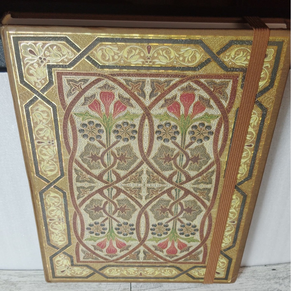 Gold and Red Floral Patterned Journal